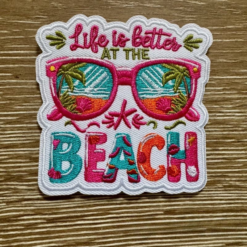 On A Whim Hats Better at the Beach Iron-On Patch