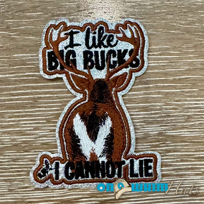 On A Whim Hats Big Bucks Embroidered Iron-On Patch