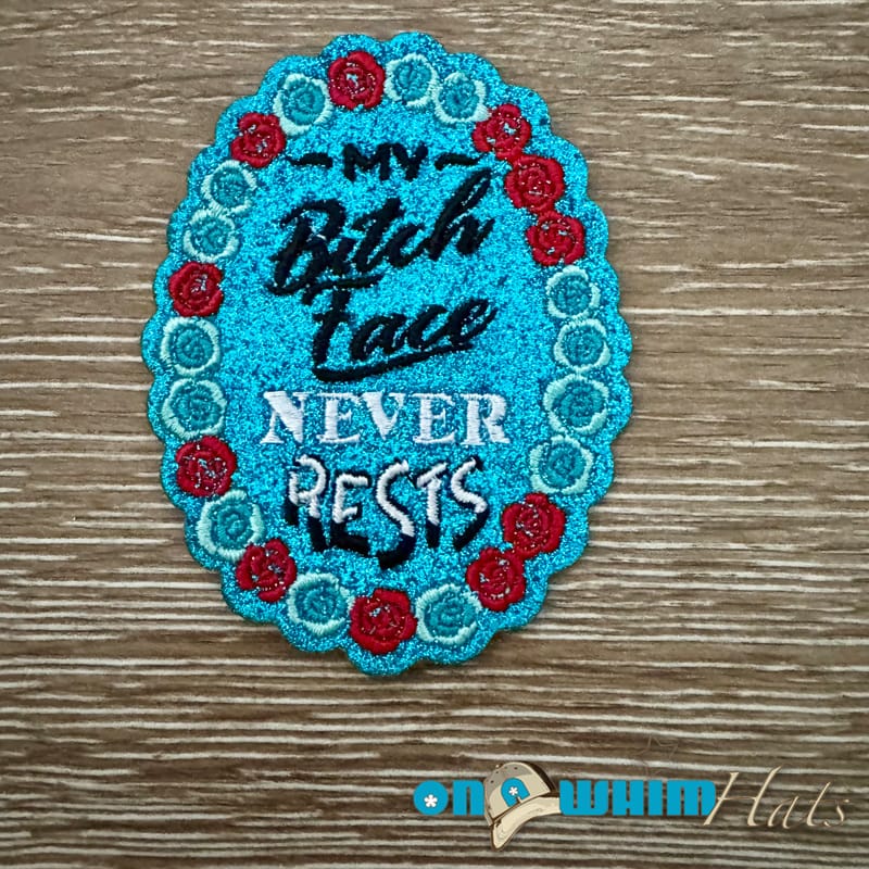 On A Whim Hats Bitch Face Iron-On Patch