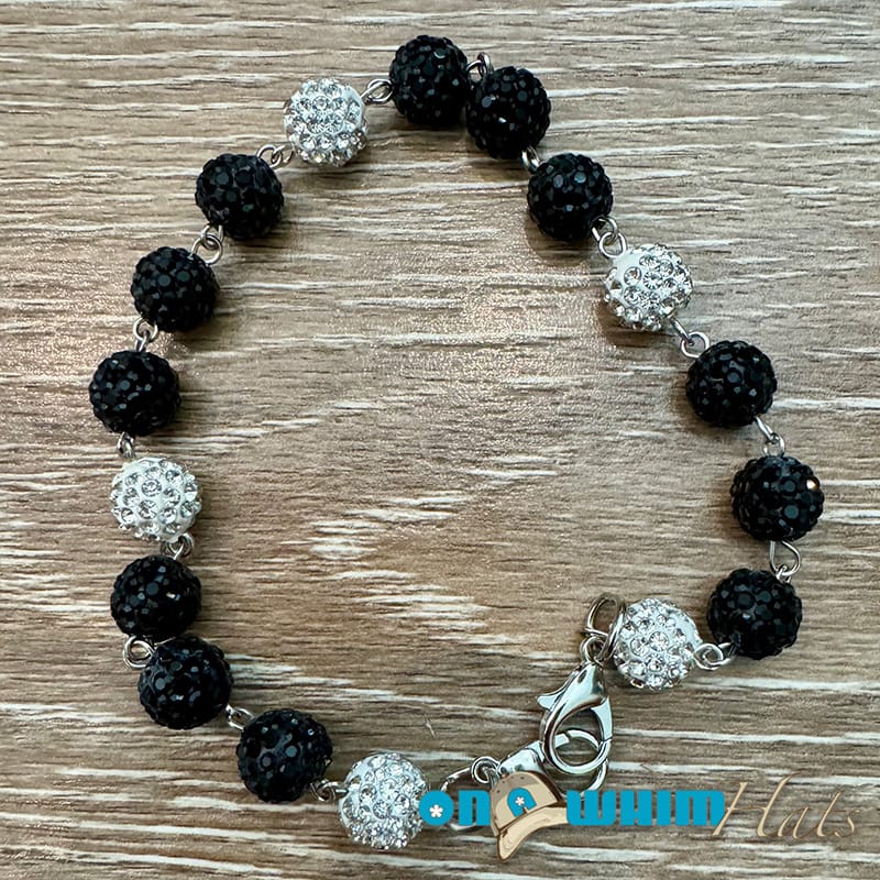 On A Whim Hats Black and Silver Sparkly Hat Chain