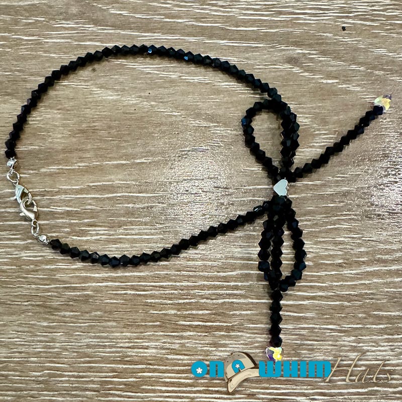 On A Whim Hats Black Bow Hat Chain