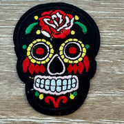 On A Whim Hats Black Candy Skull Iron-On Patch