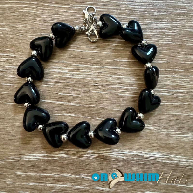 On A Whim Hats Black Heart Hat Chain