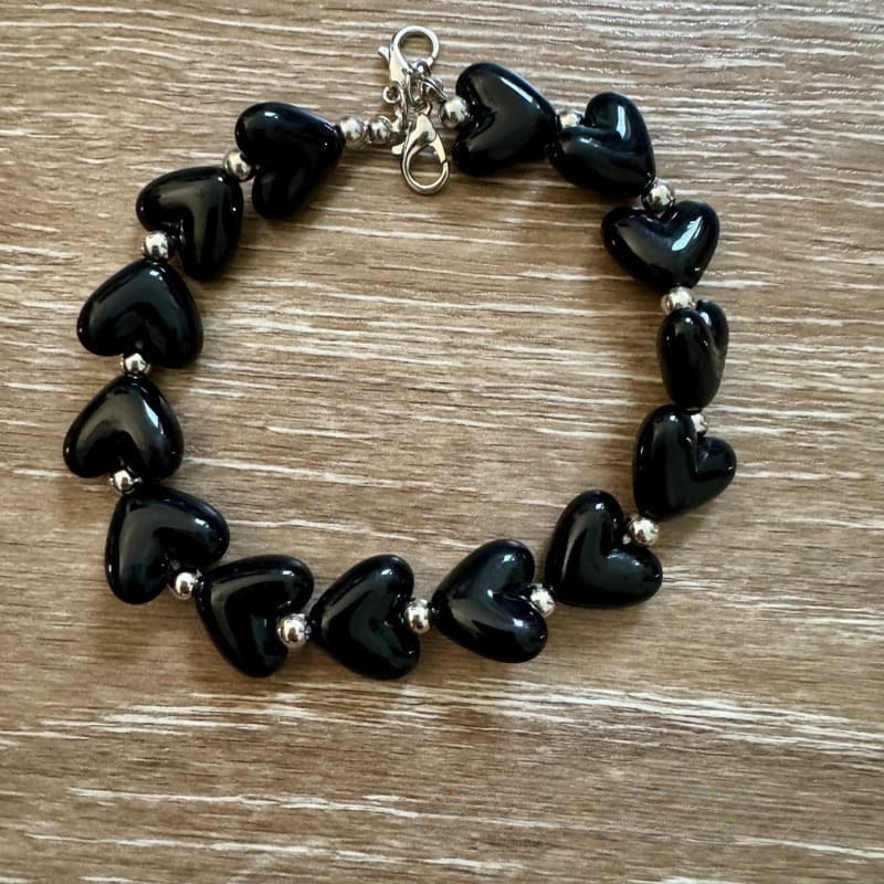 On A Whim Hats Black Heart Hat Chain