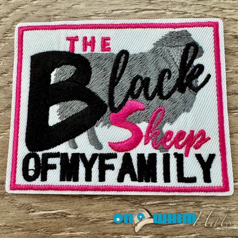 On A Whim Hats Black Sheep Iron-On Patch