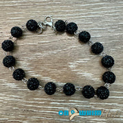 On A Whim Hats Black Sparkly Hat Chain