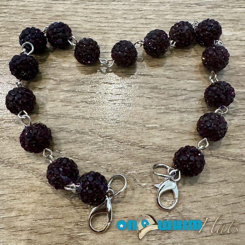 On A Whim Hats Blackberry Sparkly Hat Chain