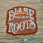 On A Whim Hats Blame it on my Roots Leather Iron-On Patch