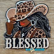 On A Whim Hats Blessed Cowgirl Iron-On Patch