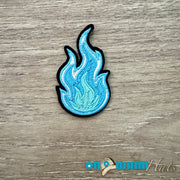 On A Whim Hats Blue Flame Iron-On Patch