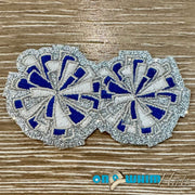 On A Whim Hats Blue Pom-Poms Iron-On Patch