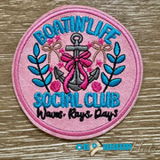 On A Whim Hats Boatin' Life Leather Iron-On Patch