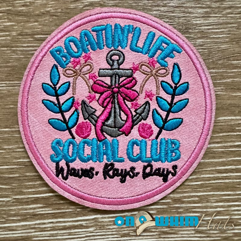 On A Whim Hats Boatin' Life Leather Iron-On Patch