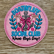 On A Whim Hats Boatin' Life Leather Iron-On Patch
