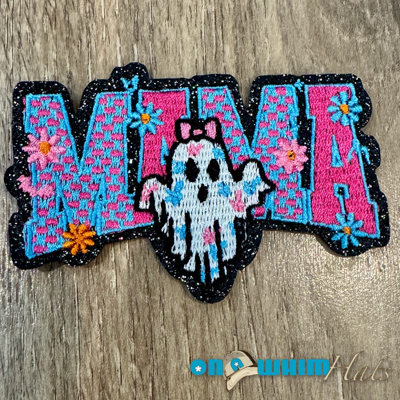 On A Whim Hats Boo Mama Iron-On Patch