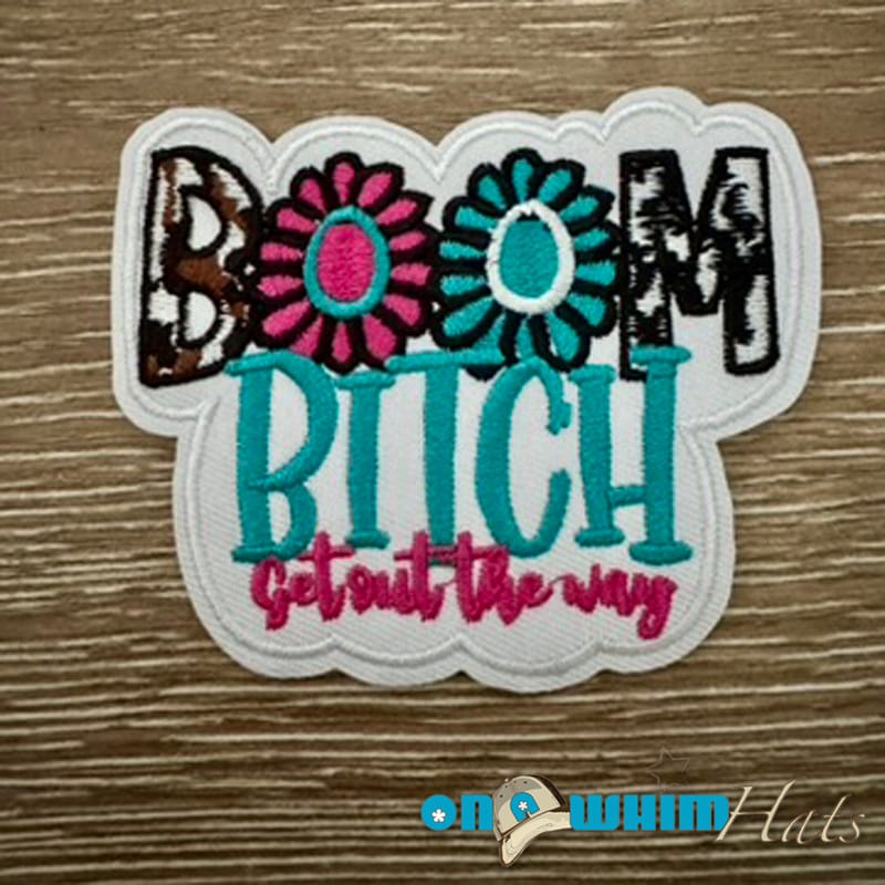 On A Whim Hats Boom Iron-On Patch
