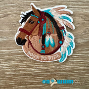 On A Whim Hats Born to Ride Iron-On Patch