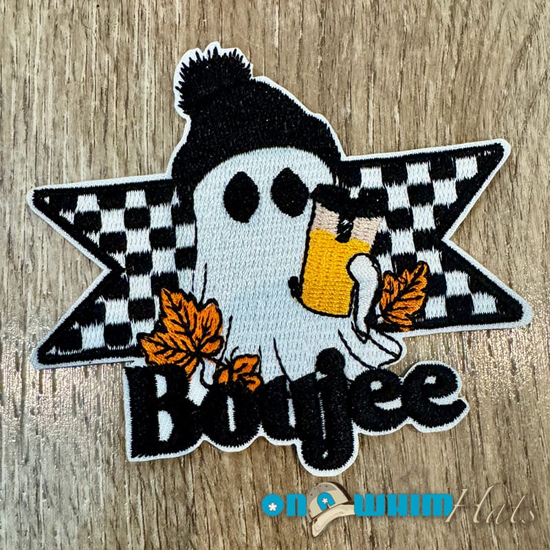 On A Whim Hats Boujee Ghost Iron-On Patch