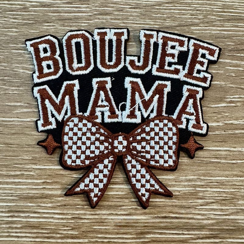 On A Whim Hats Boujee Mama Iron-On Patch