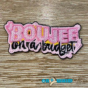 On A Whim Hats Boujee on a Budget Pink Iron-On Patch