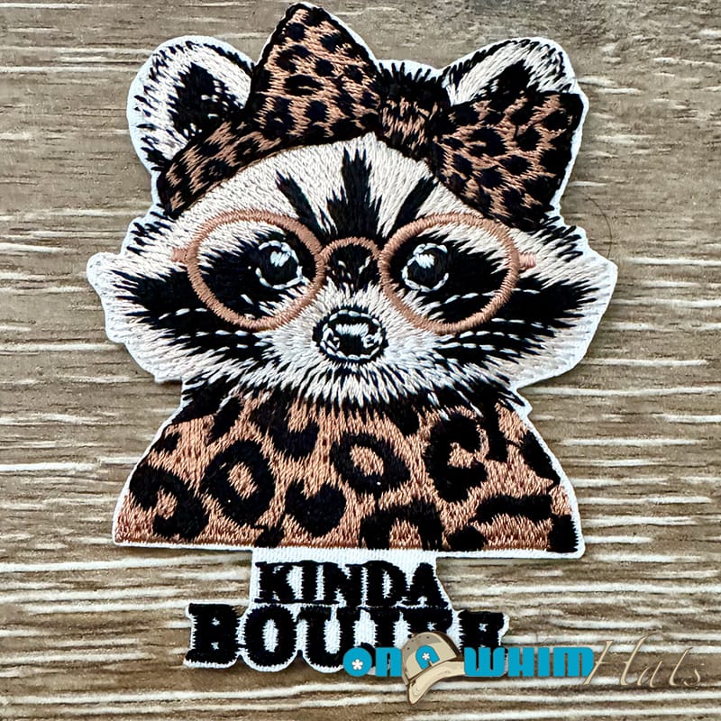 On A Whim Hats Boujee Raccoon Iron-On Patch