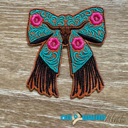 On A Whim Hats Bow Baby Leather Iron-On Patch