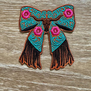 On A Whim Hats Bow Baby Leather Iron-On Patch