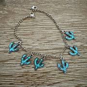 On A Whim Hats Cactus Charm Chain Bracelet