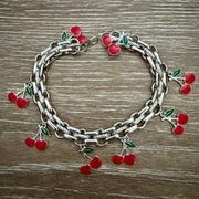 On A Whim Hats Cherry Charm Chain Bracelet