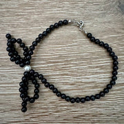 On A Whim Hats Black Pearl Bow Beaded Bracelet