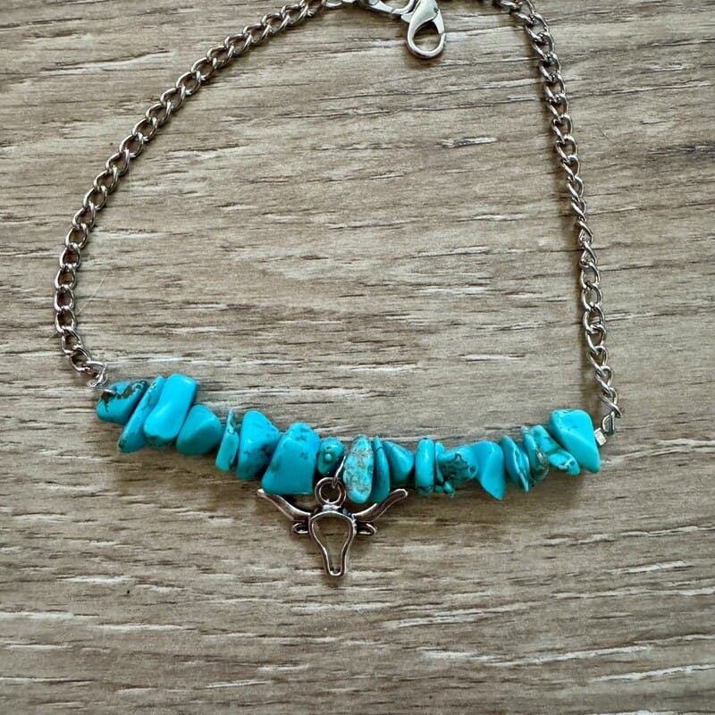 On A Whim Hats Longhorn Turquoise Chip Hat Chain