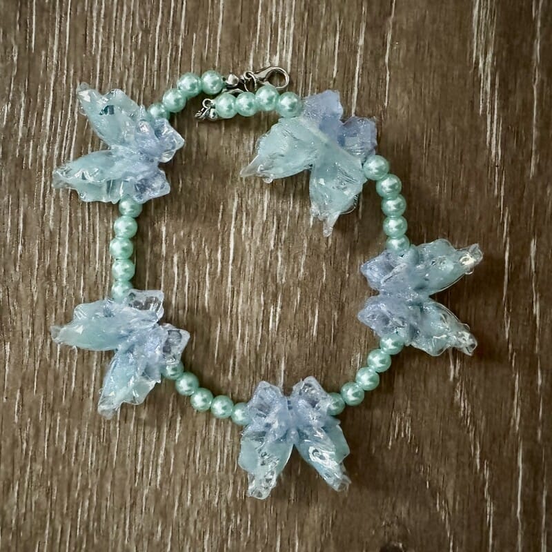 On A Whim Hats Mint Pearl Bow Bracelet