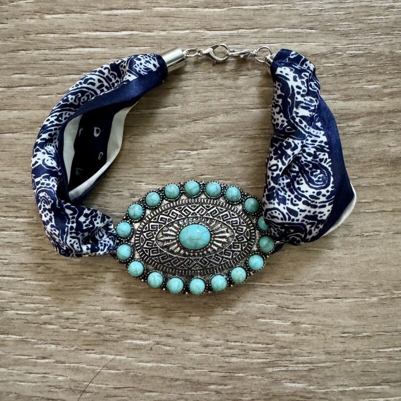 On A Whim Hats Scarf Concho Bracelet (Assorted Prints)