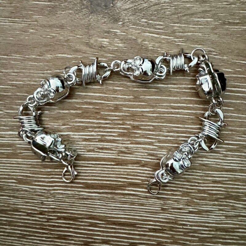 On A Whim Hats Skulls & Wire Bracelet