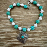 On A Whim Hats Turquoise Bead Concho Bracelet