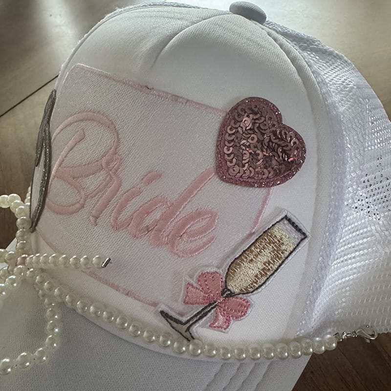 On A Whim Hats Bride Handmade Trucker Hat