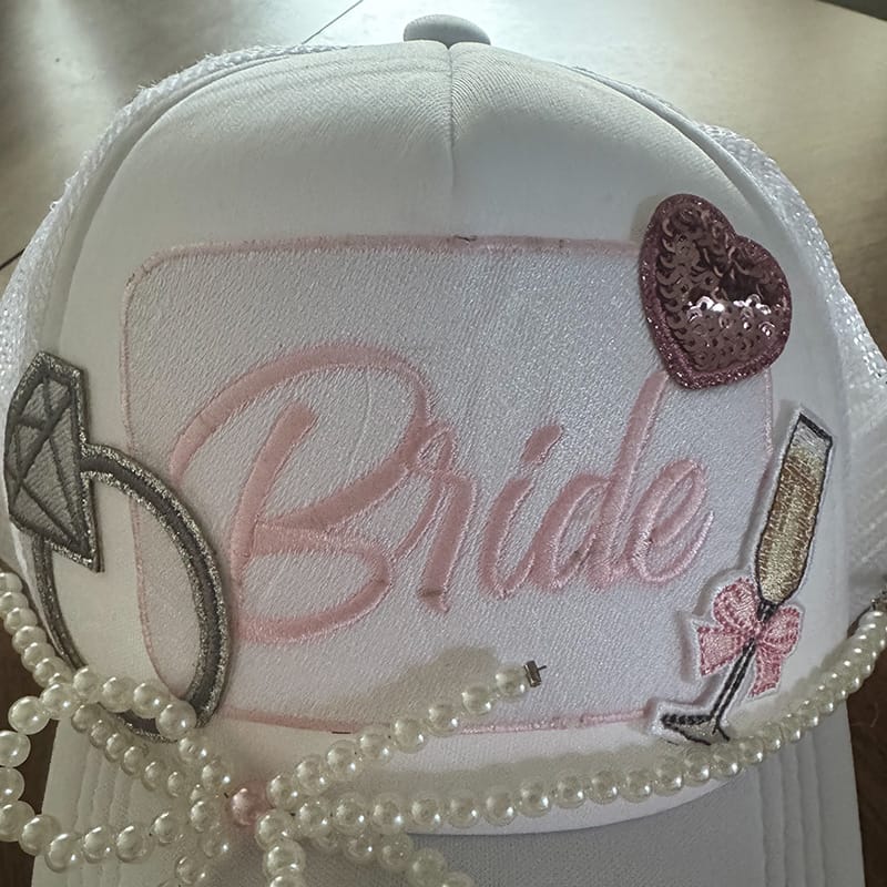 On A Whim Hats Bride Handmade Trucker Hat
