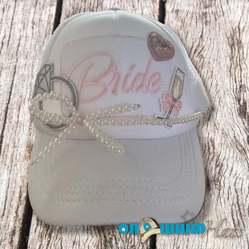 On A Whim Hats Bride Handmade Trucker Hat