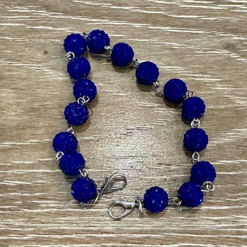 On A Whim Hats Bright Blue Sparkly Hat Chain