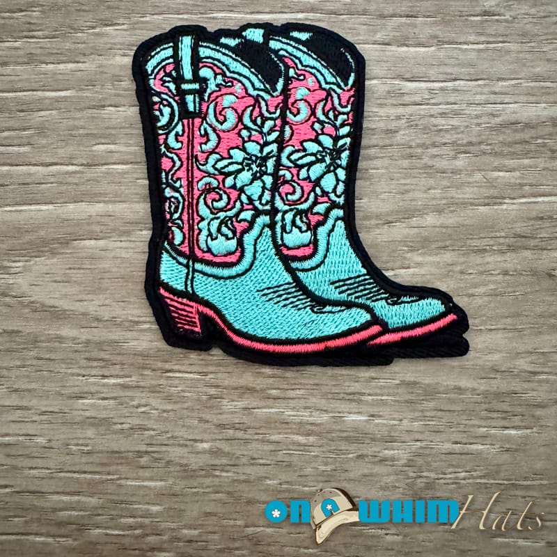 On A Whim Hats Bright Boots Iron-On Patch