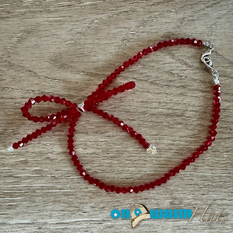 On A Whim Hats Bright Red Bow Hat Chain