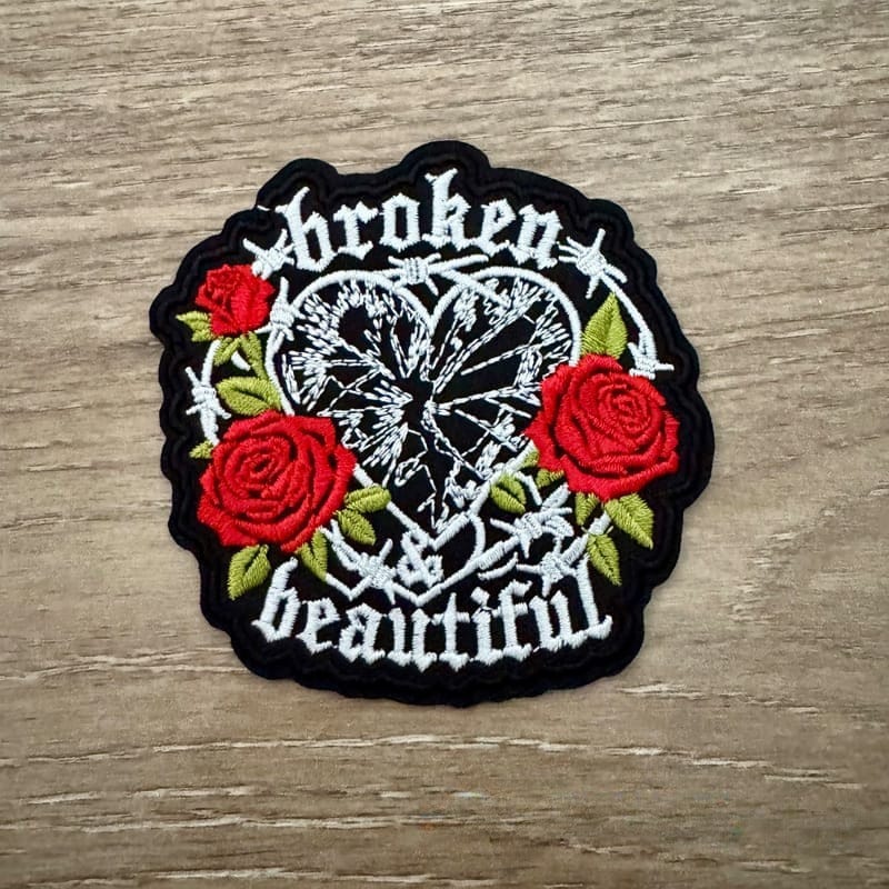 On A Whim Hats Broken and Beautiful Iron-On Patch