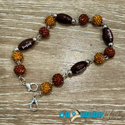 On A Whim Hats Brown and Bronze Sparkly Football Hat Chain