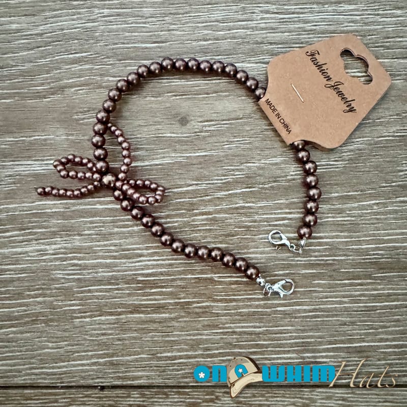On A Whim Hats Brown Bow Hat Chain