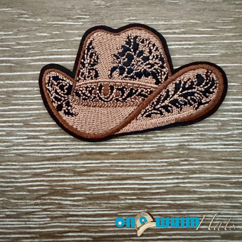 On A Whim Hats Brown Cowboy Hat Iron-On Patch