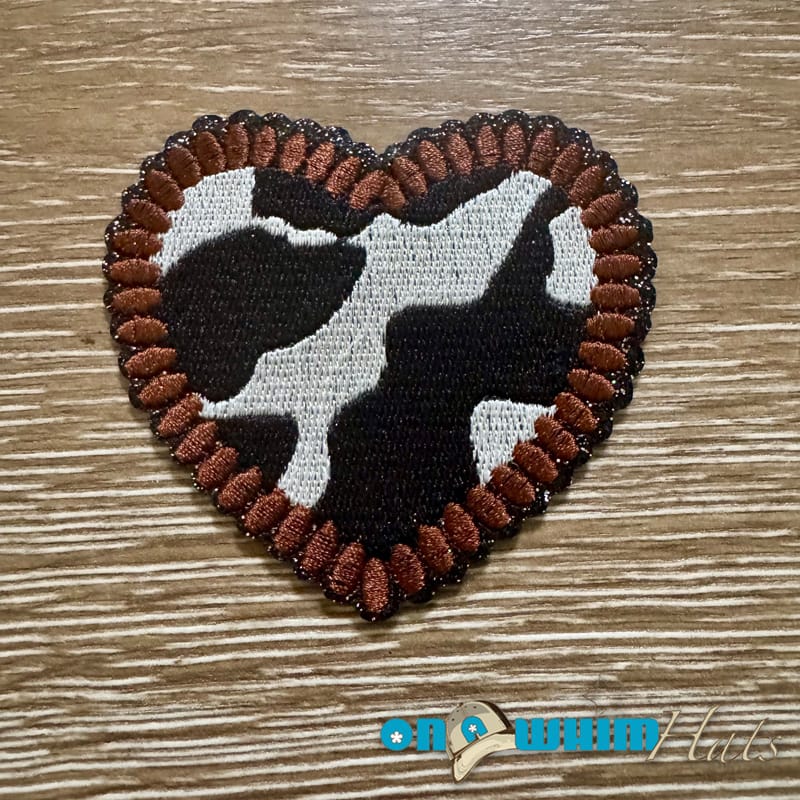 On A Whim Hats Brown Western Style Heart Iron-On Patch