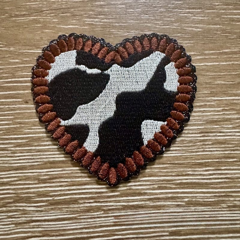 On A Whim Hats Brown Western Style Heart Iron-On Patch