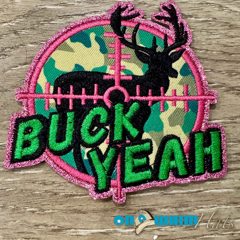 On A Whim Hats Buck Yeah Embroidered Iron-On Patch