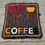 On A Whim Hats But First Coffee Iron-On Patch