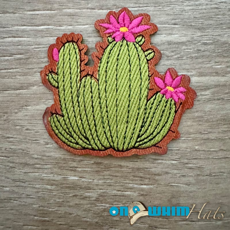 On A Whim Hats Cactus Leather Iron-On Patch